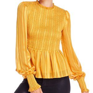 Aqua Women's Smocked Peplum Top